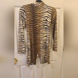 SHEIN Zebra Print Jumpsuit - Black and Brown